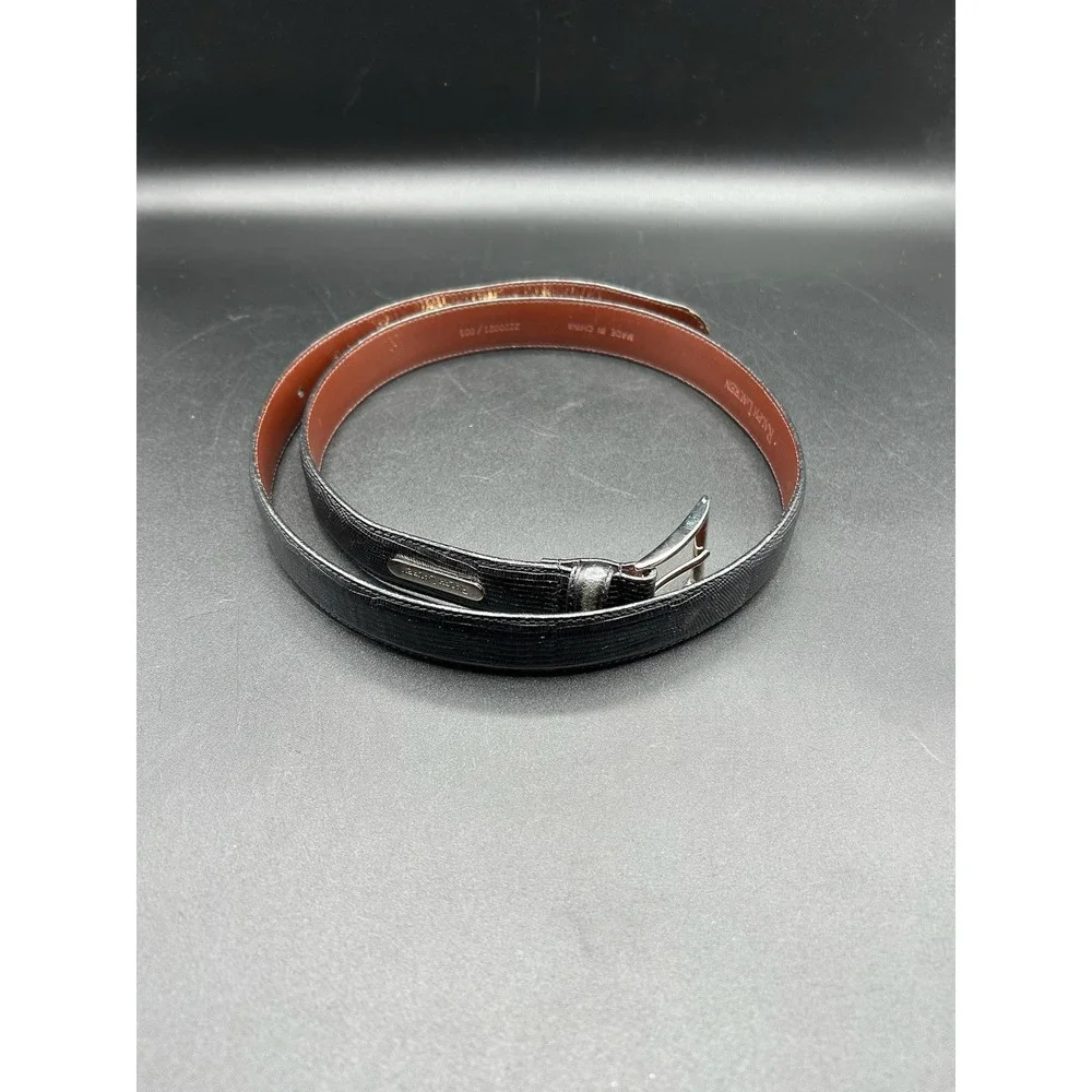Ralph Lauren Vintage alligator Print leather buckle belt in Black Size 36